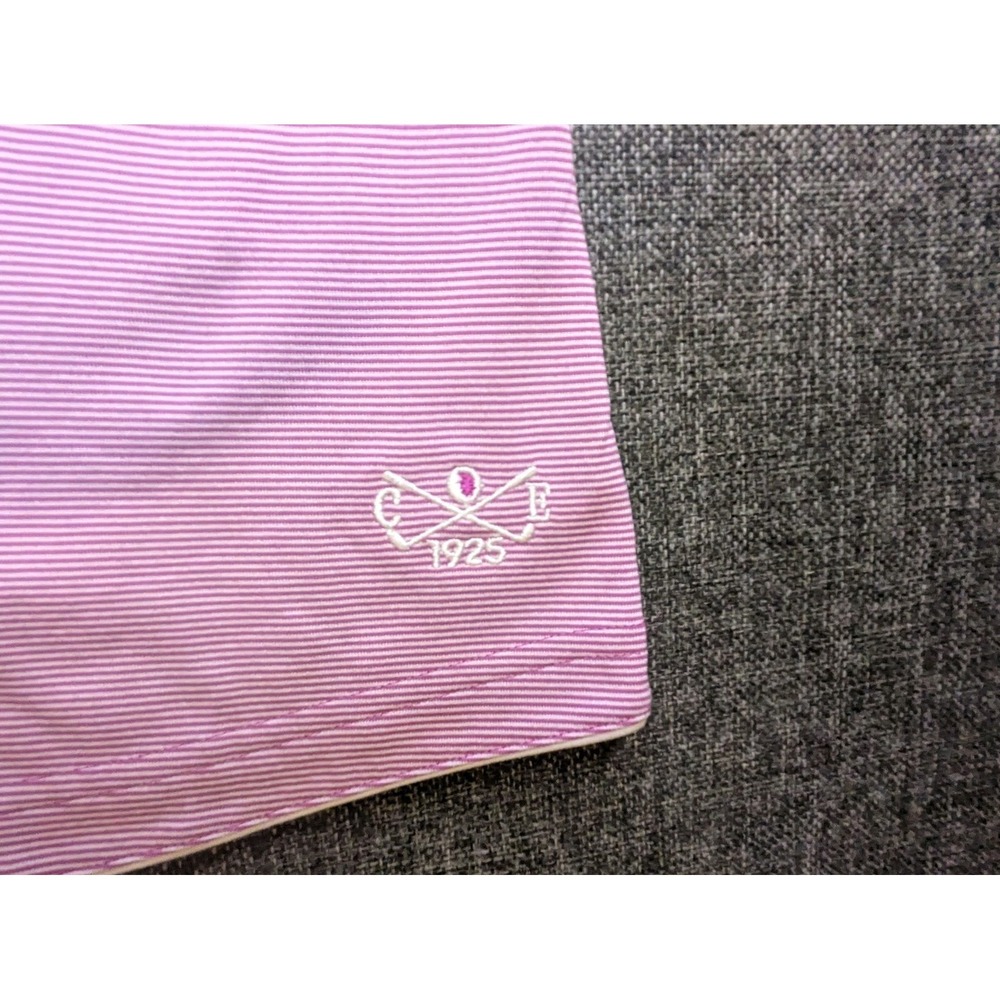 Adidas Womens ClimaCool Golf Polo Shirt Striped Purple Small Collared Tee - Picture 3 of 8